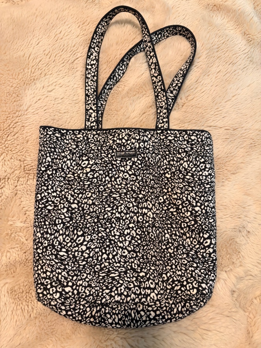 VERA BRADLEY Black and White Leopard Cheetah Tote